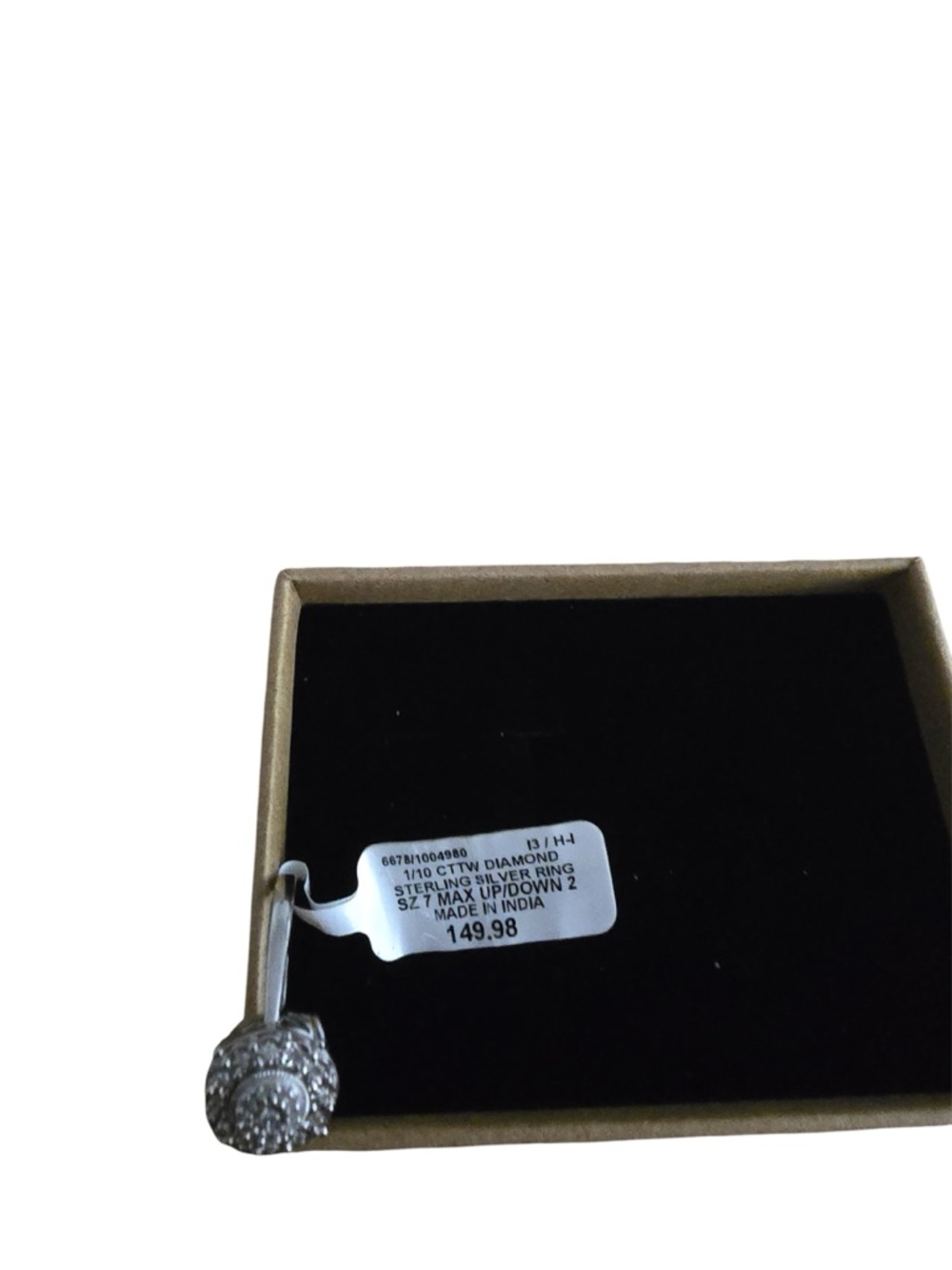 Sterling Silver Cluster Diamond Ring - Silver